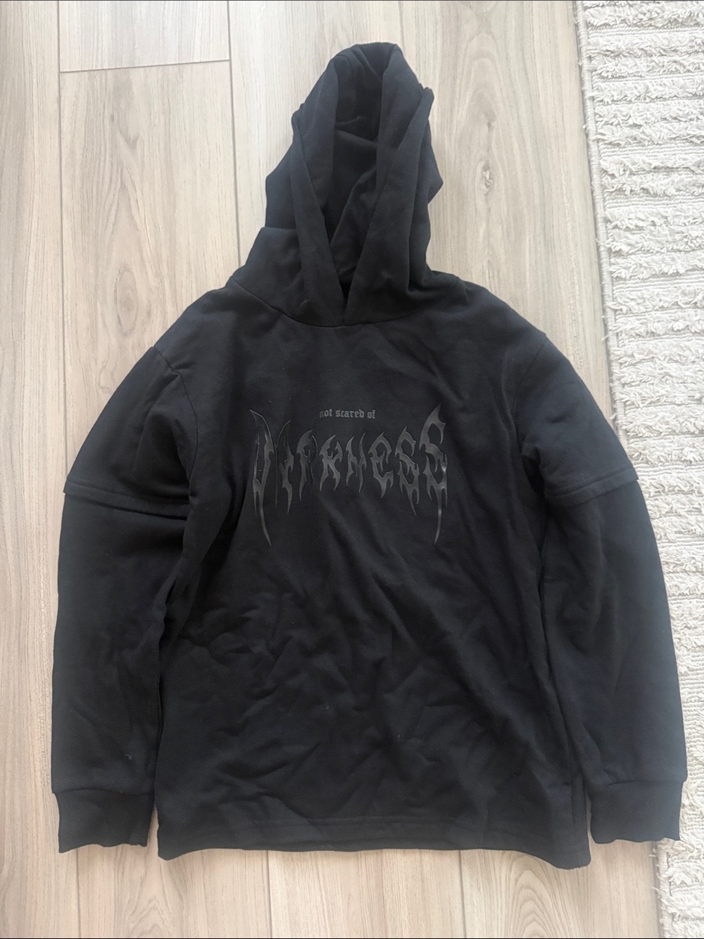 Black Graphic Pullover Hoodie - Unbranded